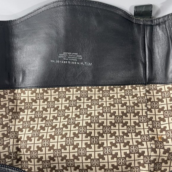 Tory Burch Bristol Riding Boots, Black Leather, Size 7.5 M - Picture 14 of 16